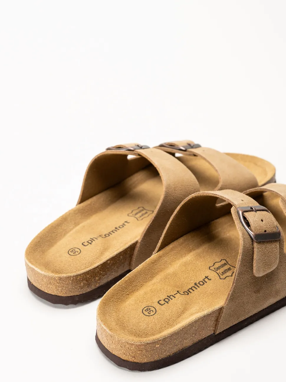 CpH Comfort - Ljusbruna sandaler i mocka