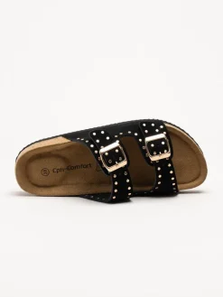 CpH Comfort - Svarta slip in sandaler i mocka