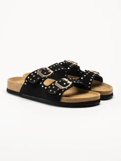 CpH Comfort - Svarta slip in sandaler i mocka