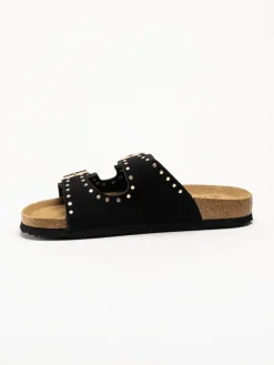 CpH Comfort - Svarta slip in sandaler i mocka