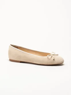 Dasia - Cate - Beige ballerinaskor i mocka