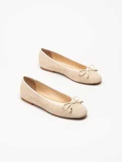 Dasia - Cate - Beige ballerinaskor i mocka