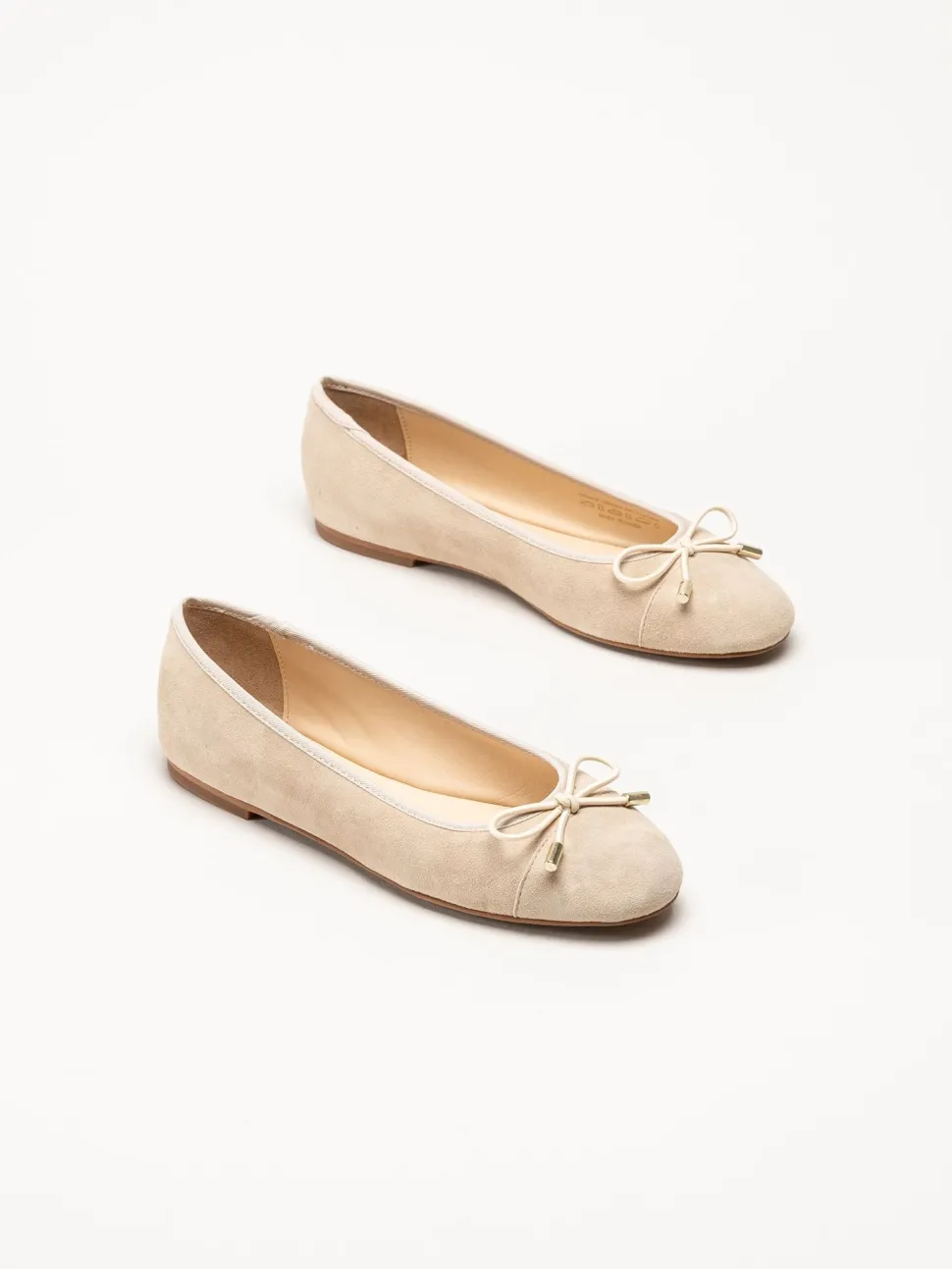 Dasia - Cate - Beige ballerinaskor i mocka