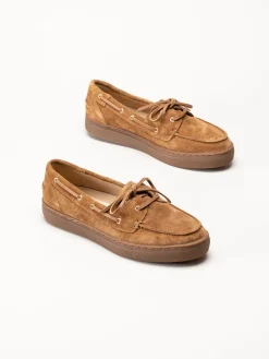 Dasia - Daylily - Bruna seglarloafers i mocka