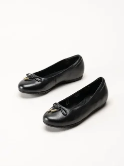 Dasia - Line - Svarta ballerinaskor i skinn