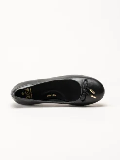 Dasia - Line - Svarta ballerinaskor i skinn