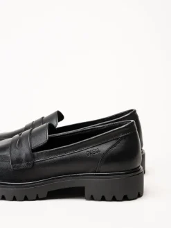 Dasia - Lita - Svarta pennyloafers i skinn