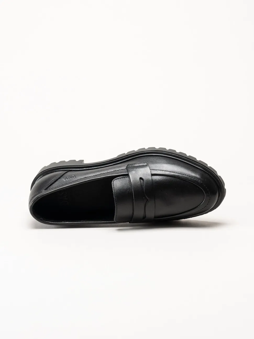 Dasia - Lita - Svarta pennyloafers i skinn