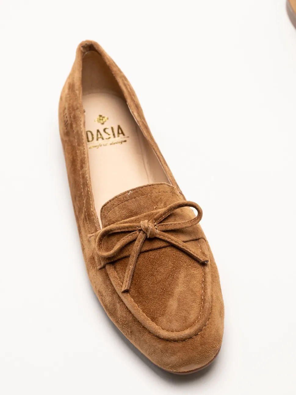 Dasia - Shelly - Bruna loafers i mocka