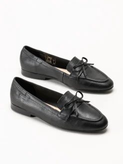 Dasia - Shelly - Svarta loafers i skinn