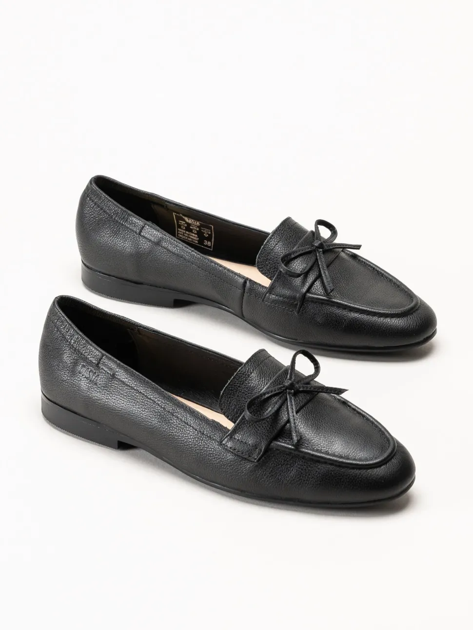 Dasia - Shelly - Svarta loafers i skinn