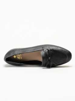 Dasia - Shelly - Svarta loafers i skinn