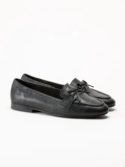 Dasia - Shelly - Svarta loafers i skinn