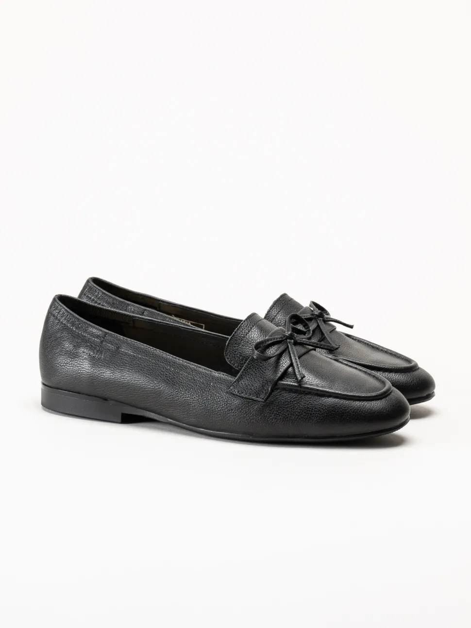 Dasia - Shelly - Svarta loafers i skinn