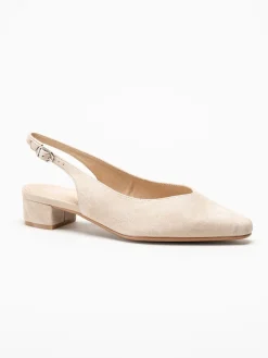 Dasia - Verbena - Beige slingback pumps i mocka