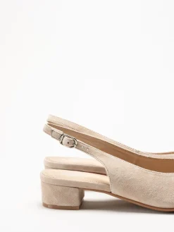 Dasia - Verbena - Beige slingback pumps i mocka
