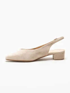 Dasia - Verbena - Beige slingback pumps i mocka