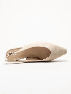 Dasia - Verbena - Beige slingback pumps i mocka