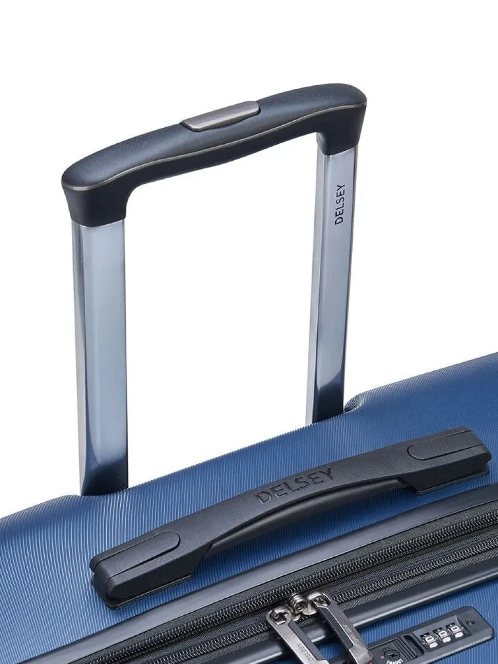 Delsey - Air Armour 77 Expandable - Mörkblå resväska expanderbar