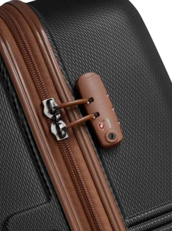 Delsey - Flanerie se L Checked Spinner - Mörkbrun expanderbar resväska