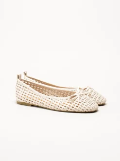 Duffy - Beige flätad ballerinaskor