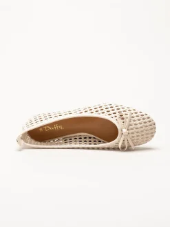 Duffy - Beige flätad ballerinaskor