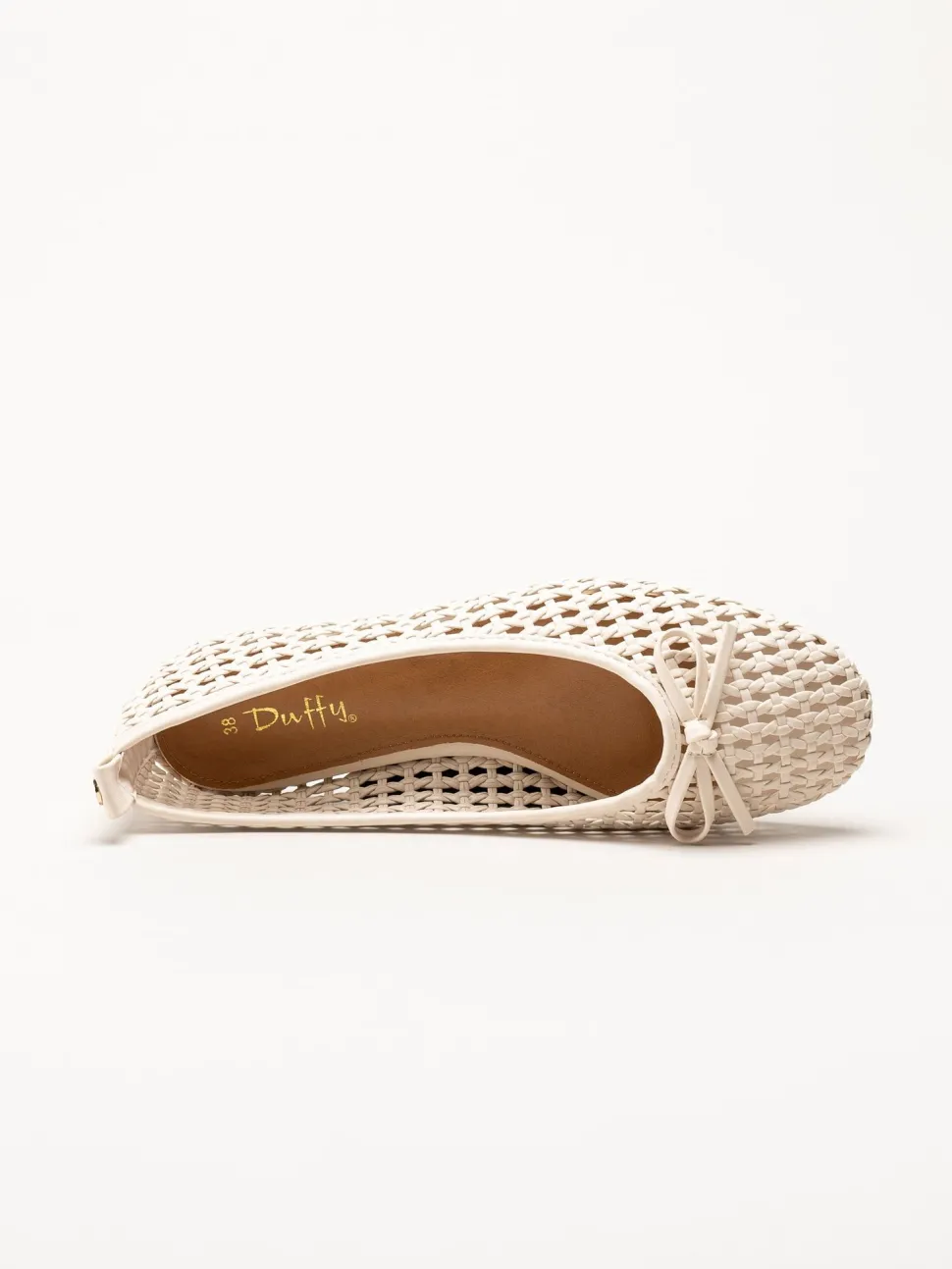 Duffy - Beige flätad ballerinaskor
