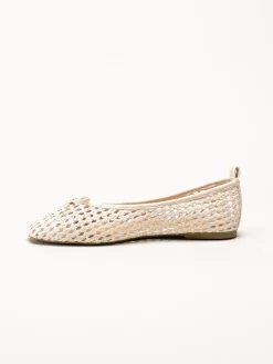 Duffy - Beige flätad ballerinaskor