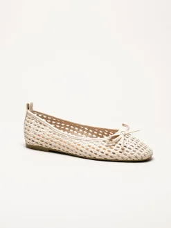 Duffy - Beige flätad ballerinaskor