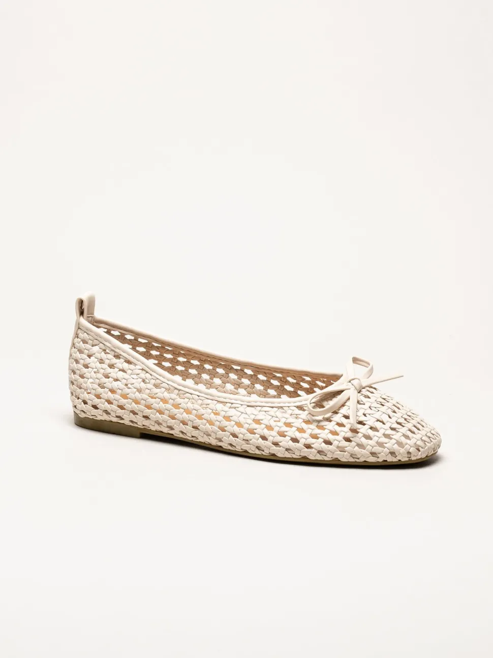 Duffy - Beige flätad ballerinaskor