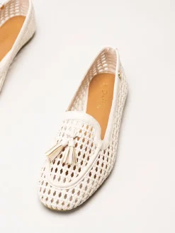 Duffy - Beige flätad loafers