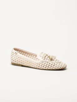 Duffy - Beige flätad loafers
