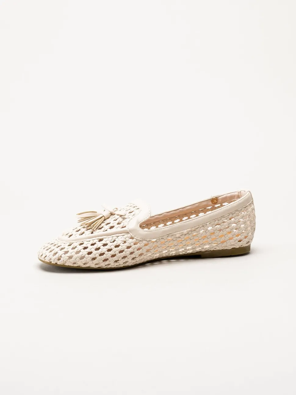 Duffy - Beige flätad loafers