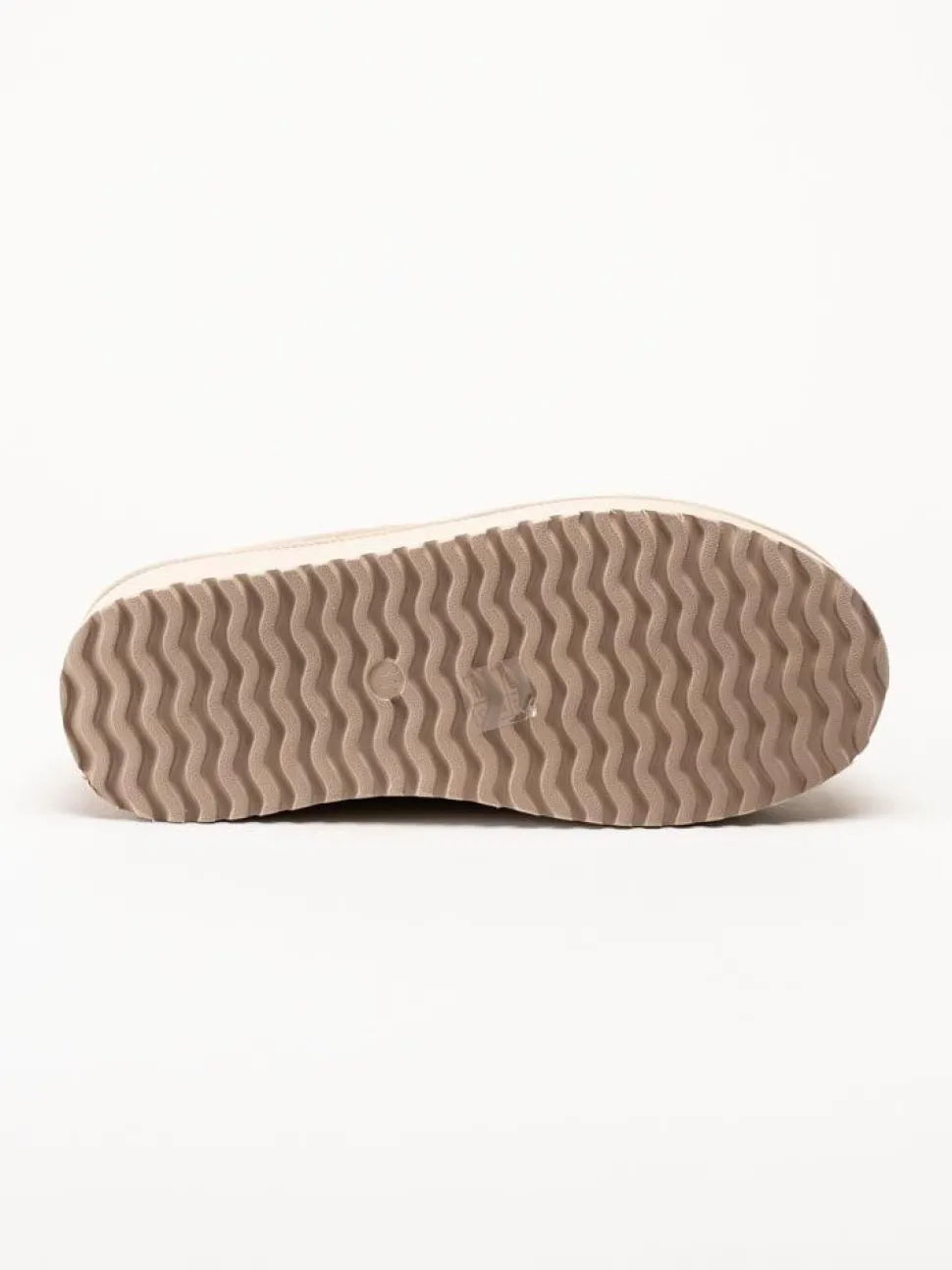 Duffy - Beige fodrade slippers i mocka