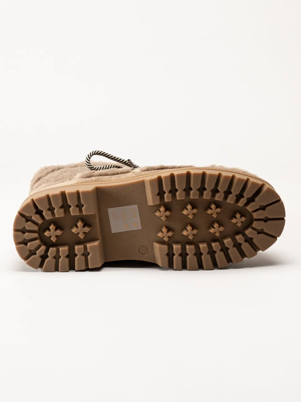 Duffy - Beige kängor i fuskpäls