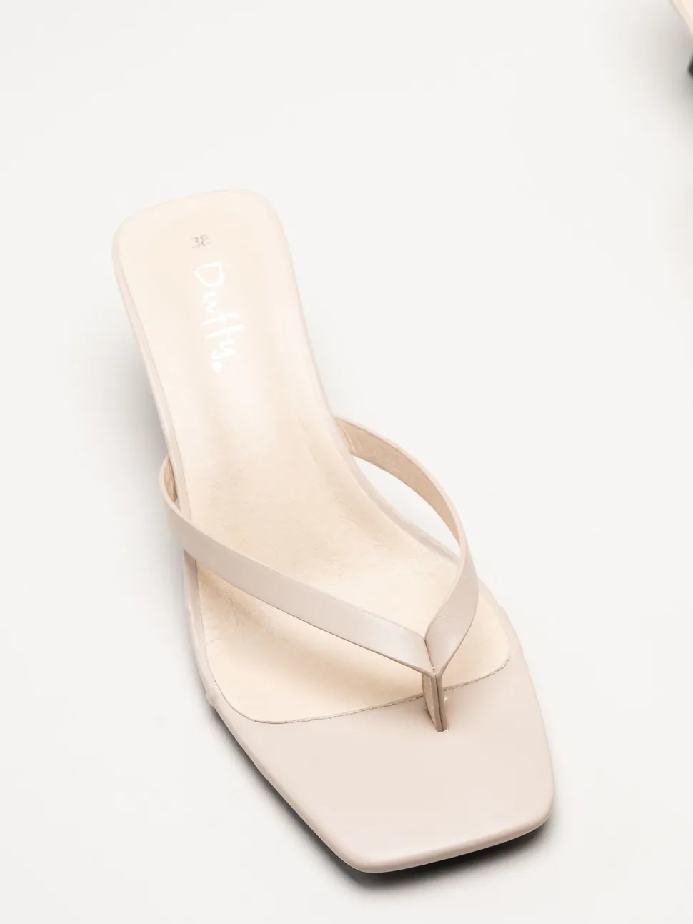Duffy - Beige mules med tårem