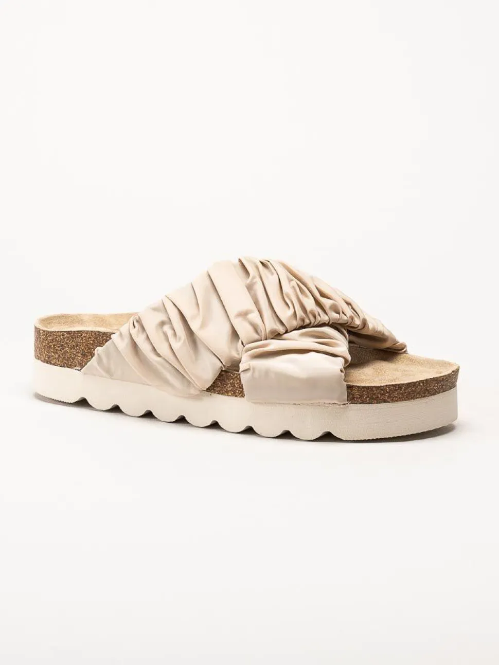 Duffy - Beige slip in sandaler i textil