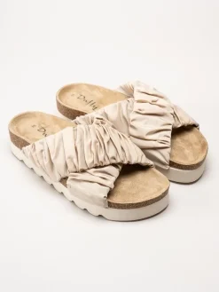 Duffy - Beige slip in sandaler i textil