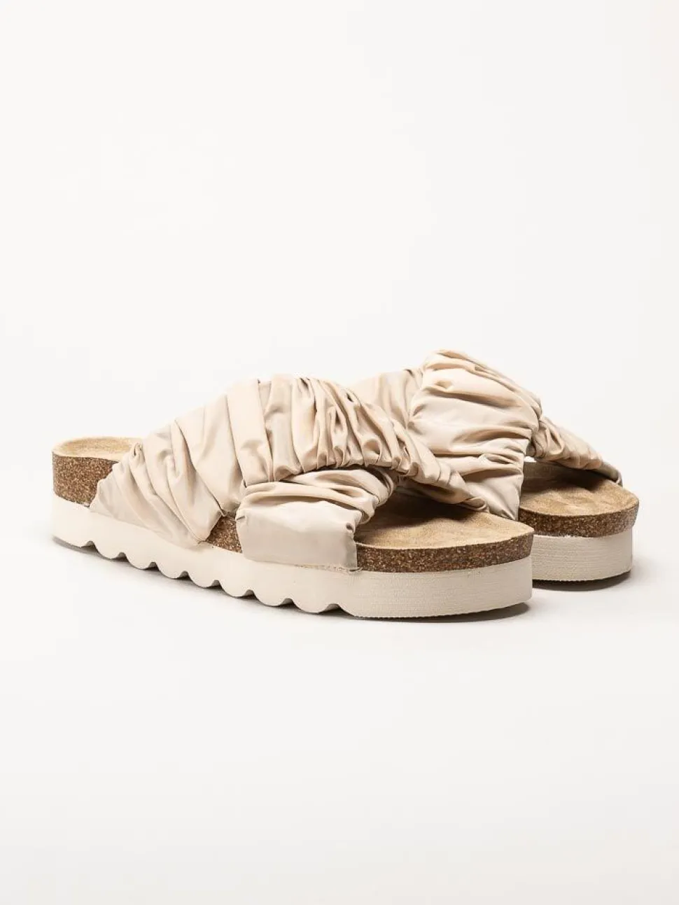 Duffy - Beige slip in sandaler i textil