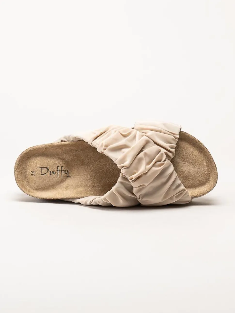 Duffy - Beige slip in sandaler i textil
