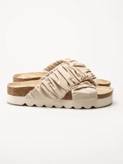 Duffy - Beige slip in sandaler i textil