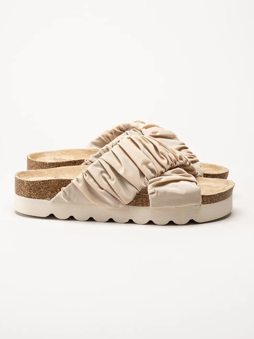 Duffy - Beige slip in sandaler i textil
