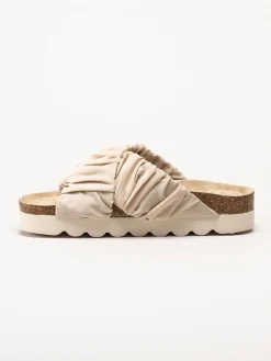 Duffy - Beige slip in sandaler i textil