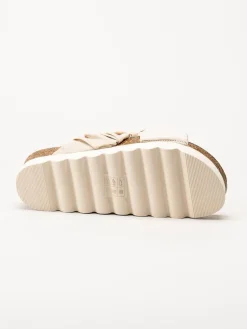 Duffy - Beige slip in sandaler i textil