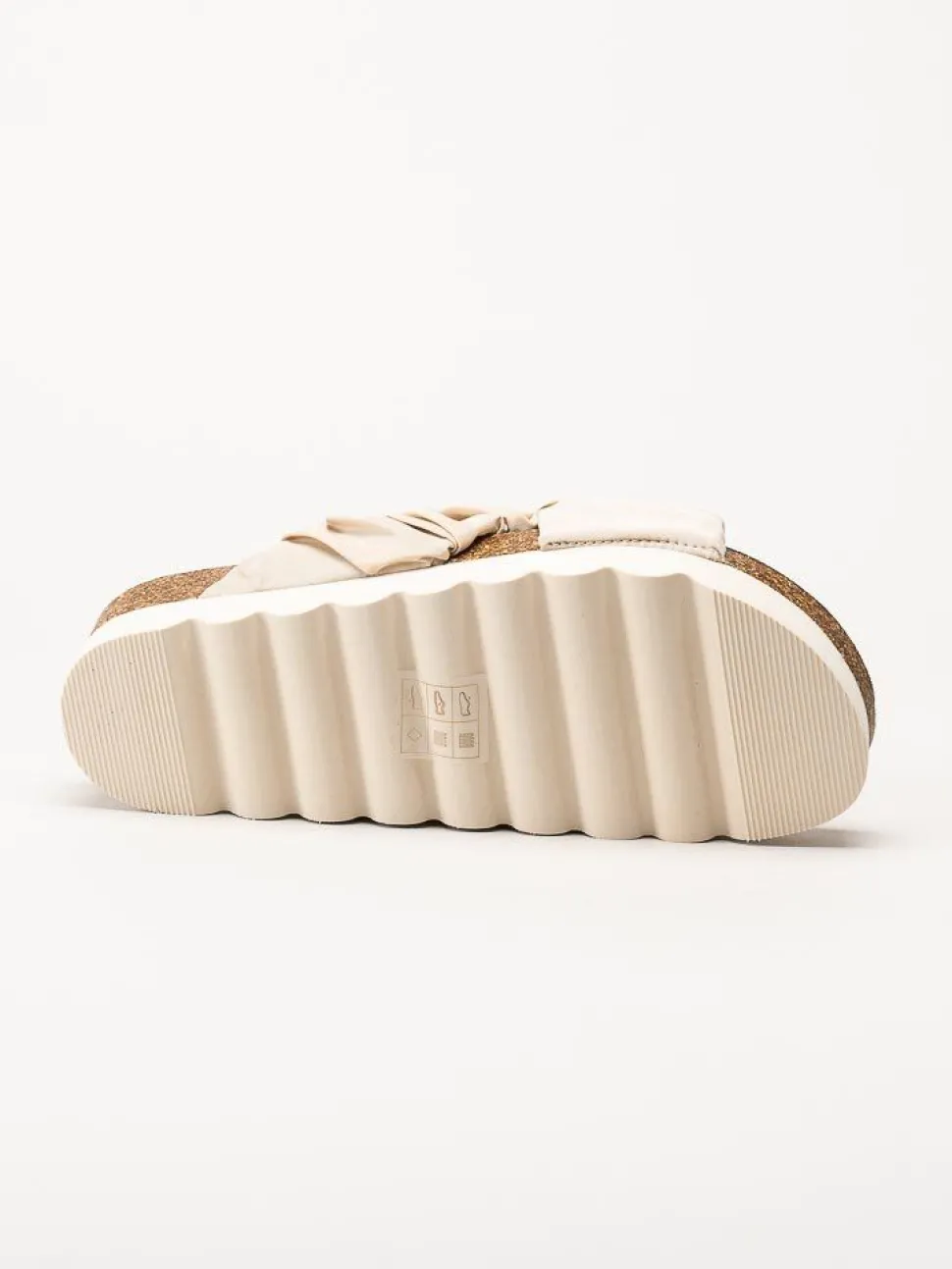 Duffy - Beige slip in sandaler i textil