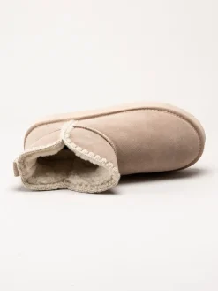 Duffy - Beige varmfodrade platåboots i mocka