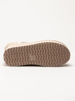 Duffy - Beige varmfodrade platåboots i mocka