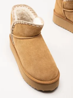 Duffy - Bruna varmfodrade platåboots i mocka