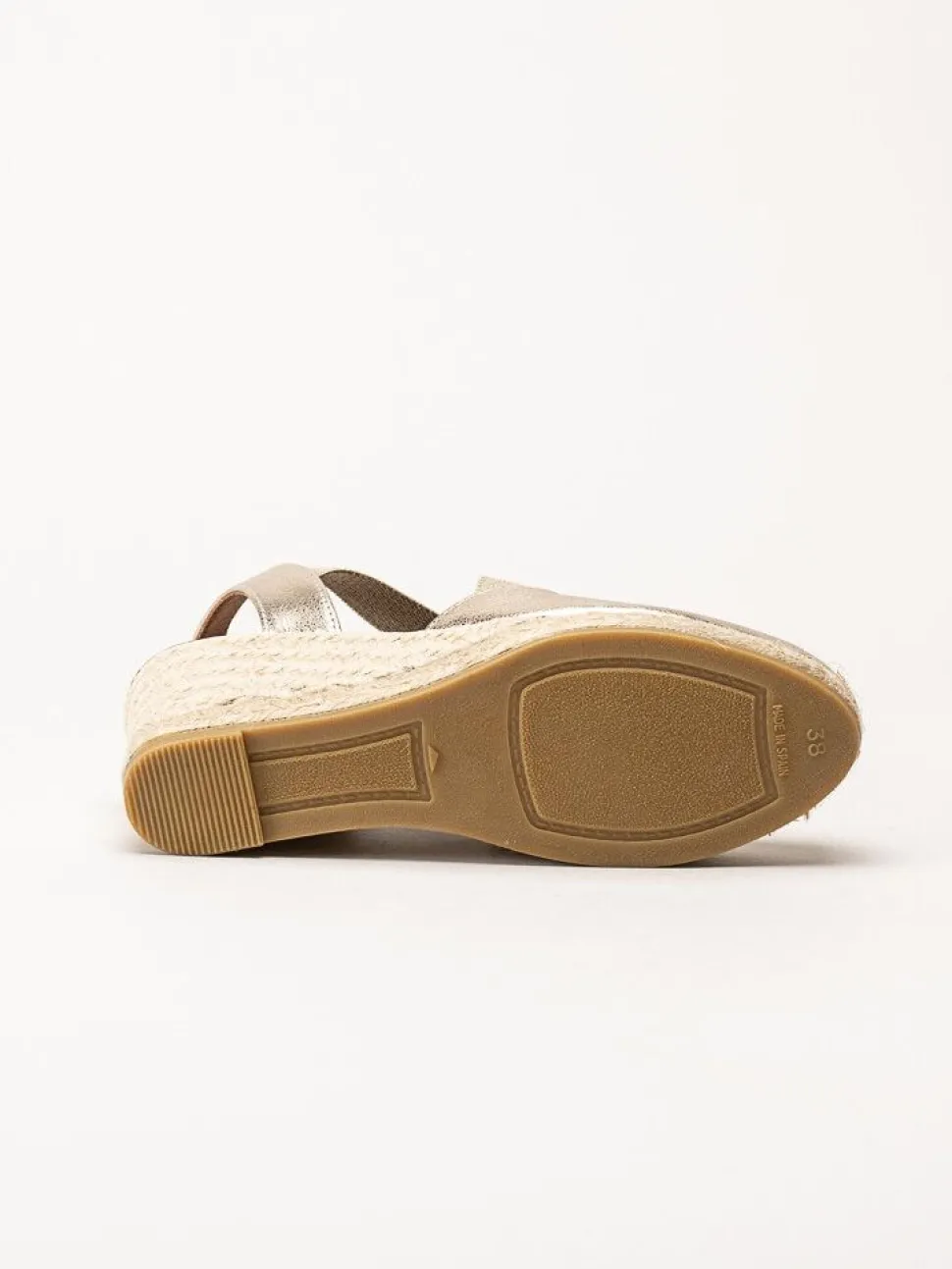 Duffy - Guldmetallic kilklackade espadrillos