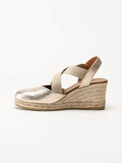 Duffy - Guldmetallic kilklackade espadrillos